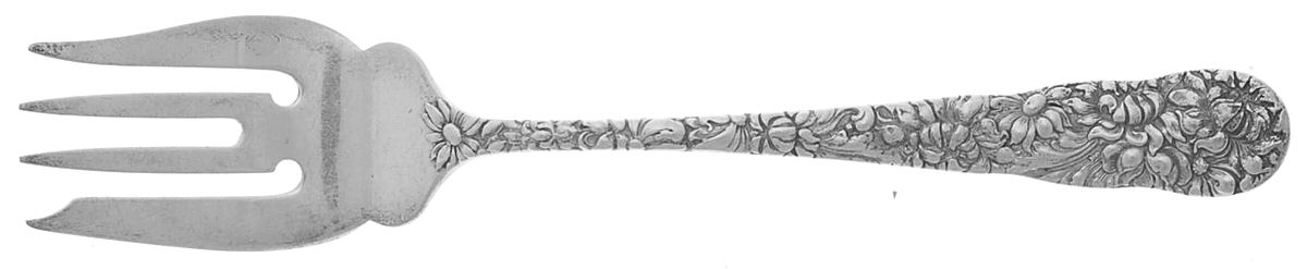 Chrysanthemum (Sterling, 1904, No Monograms) Individual Salad Fork by Kirk Stieff-1