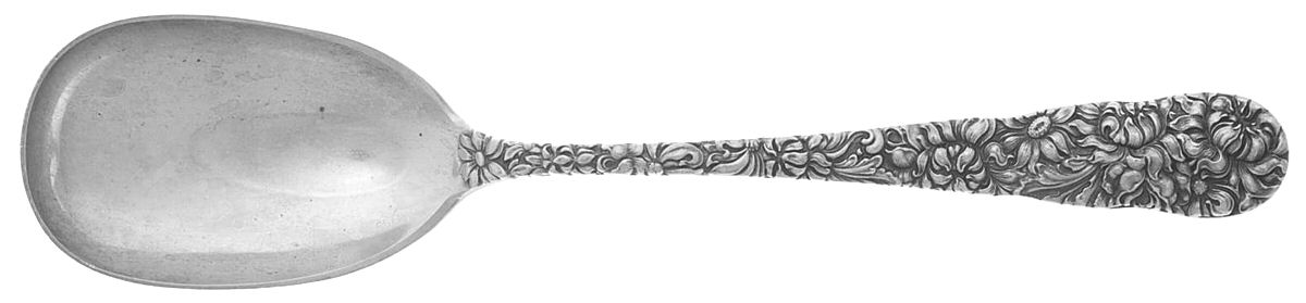 Chrysanthemum (Sterling, 1904, No Monograms) Sugar Spoon by Kirk Stieff-1