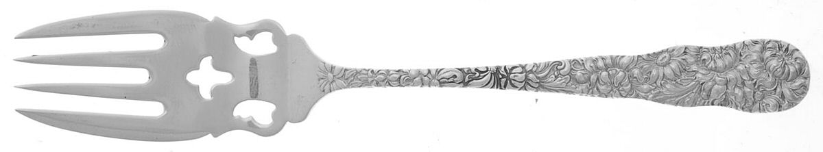 Chrysanthemum (Sterling, 1904, No Monograms) Individual Solid Fish Fork by Kirk Stieff-1