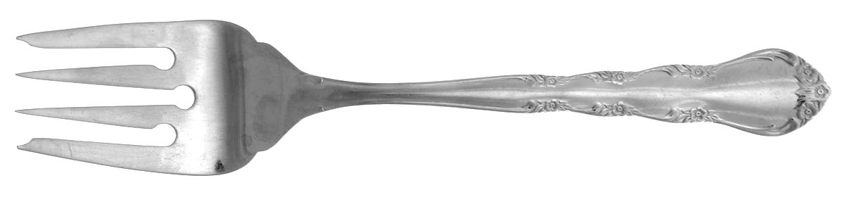Chalet Rose (Stainless) Medium Solid Cold Meat Serving Fork by Kirk Stieff-1