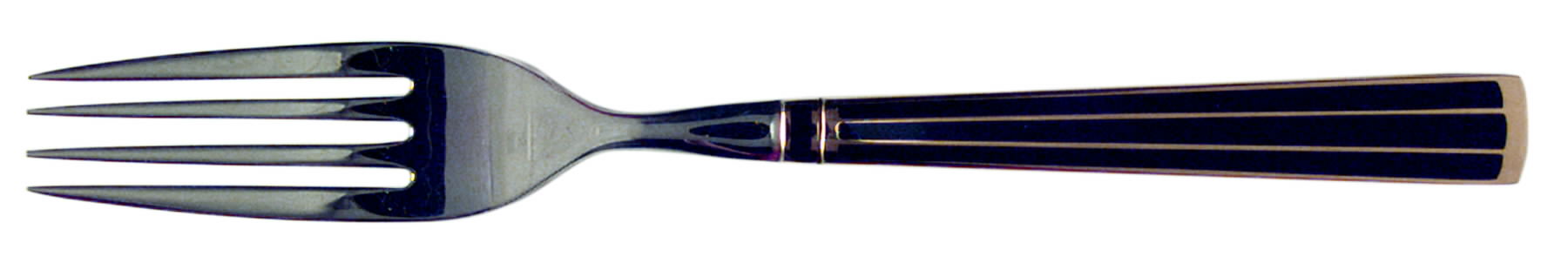 Cloisonne Embassy (Stainless, Black, Gold Accent) Fork by Kirk Stieff-1
