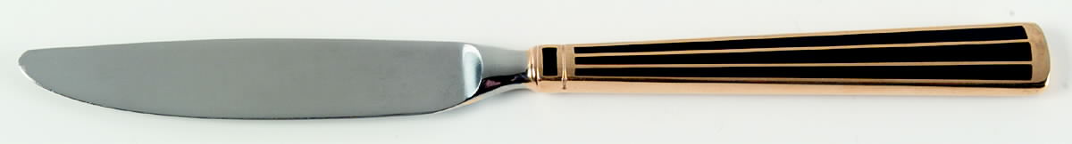 Cloisonne Embassy (Stainless, Black, Gold Accent) Modern Hollow Knife by Kirk Stieff-1