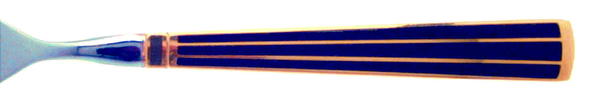 Cloisonne Embassy (Stainless-Cobalt-Gold) Fork by Kirk Stieff-1