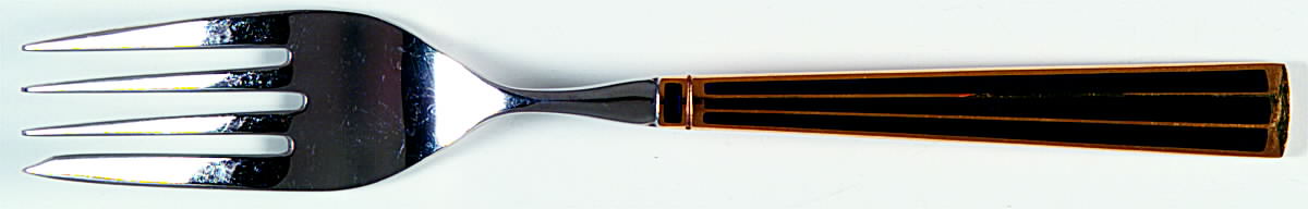 Cloisonne Embassy (Stainless-Cobalt-Gold) Individual Salad Fork by Kirk Stieff-1