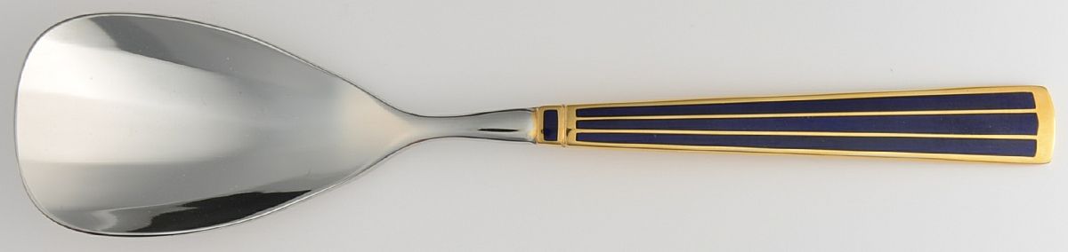 Cloisonne Embassy (Stainless-Cobalt-Gold) Sugar Spoon by Kirk Stieff-1
