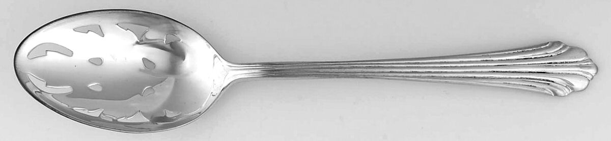 Classic Flutes (Silverplate, 1980) Pierced Tablespoon (Serving Spoon) by Kirk Stieff-1