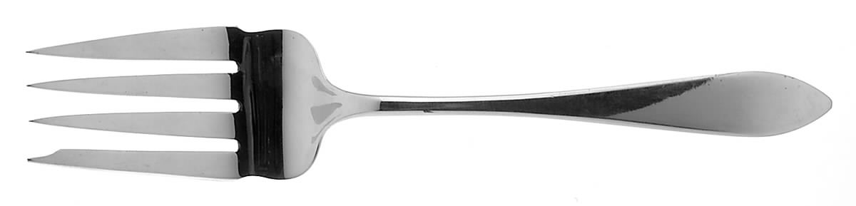 Clinton (Sterling, 1925) Medium Solid Cold Meat Serving Fork by Kirk Stieff-1