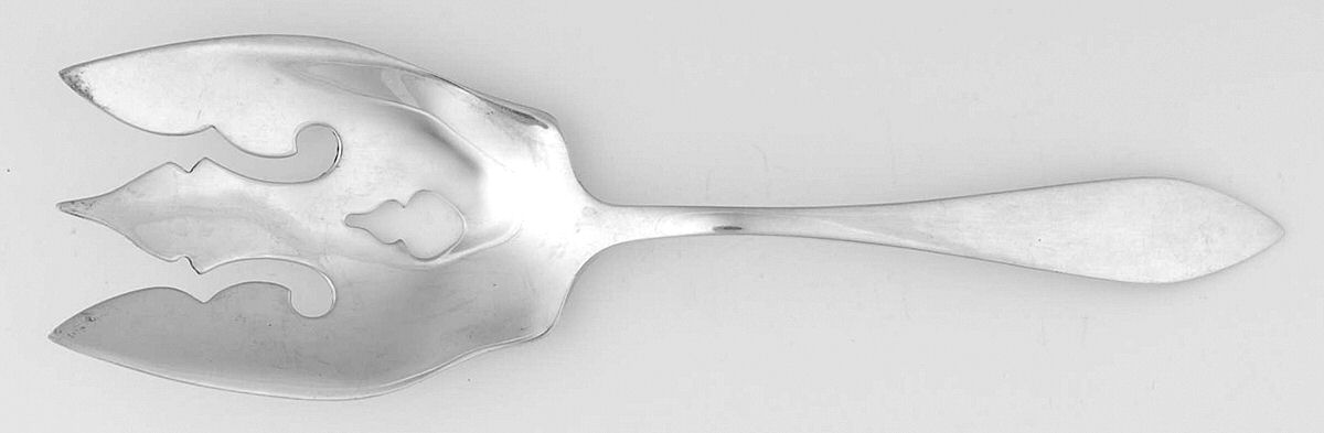 Clinton (Sterling, 1925) Solid Salad Serving Fork by Kirk Stieff-1