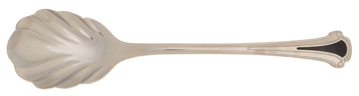 Cloisonne Royale (Stainless-Black-No Gold) Sugar Shell Spoon by Kirk Stieff-1