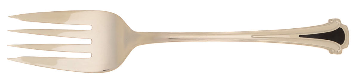 Cloisonne Royale (Stainless-Black-No Gold) Medium Solid Cold Meat Serving Fork by Kirk Stieff-1