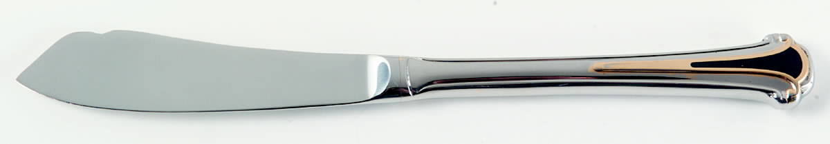 Cloisonne Royale (Stainless-Black-Gold) Hollow Handle Master Butter Knife by Kirk Stieff-1
