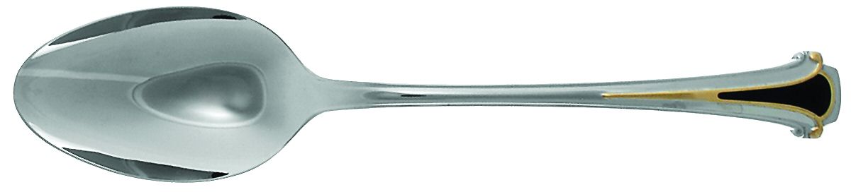Cloisonne Royale (Stainless-Black-Gold) Tablespoon (Serving Spoon) by Kirk Stieff-1