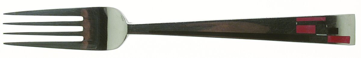 Composition Cloisonne-Red-Black Individual Salad Fork by Kirk Stieff-1