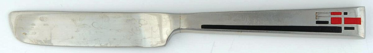 Composition Cloisonne-Red-Black Hollow Handle Master Butter Knife by Kirk Stieff-1