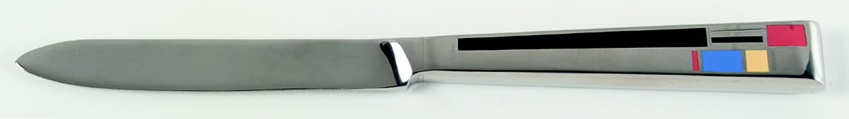 Composition Cloisonne-Red-Yellow-Blue New French Hollow Knife by Kirk Stieff-1