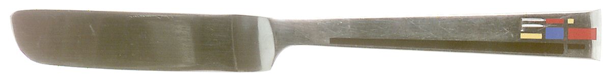 Composition Cloisonne-Red-Yellow-Blue Hollow Handle Master Butter Knife by Kirk Stieff-1