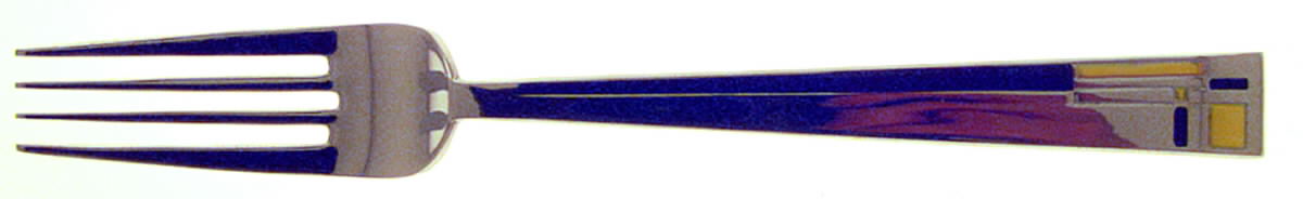 Composition Cloisonne-Gold-Black Fork by Kirk Stieff-1