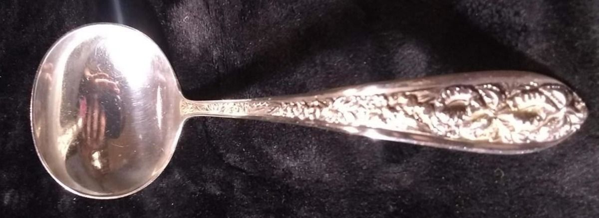 Corsage (Sterling, 1935, No Monogram) Sauce Ladle, Solid Piece by Kirk Stieff-1
