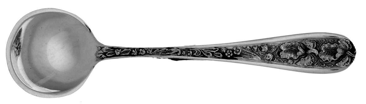 Corsage (Sterling, 1935, No Monogram) Individual Salt Spoon by Kirk Stieff-1