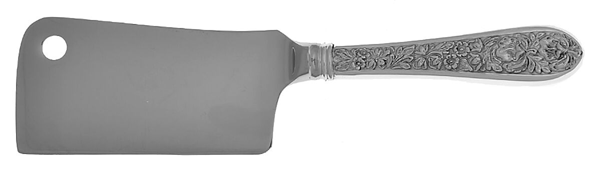 Corsage (Sterling, 1935, No Monogram) Cheese Cleaver with Stainless Blade HC by Kirk Stieff-1