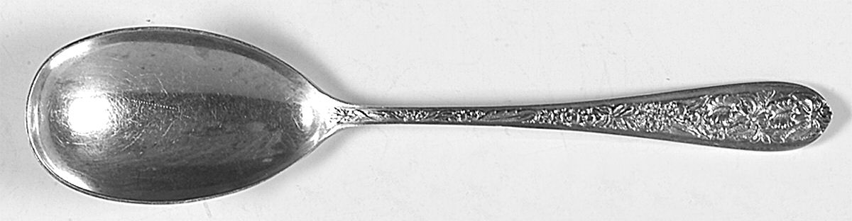 Corsage (Sterling, 1935, No Monogram) Large Solid Serving Spoon by Kirk Stieff-1