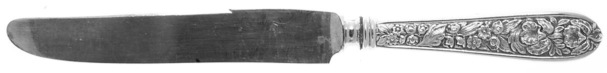 Corsage (Sterling, 1935, No Monogram) New French Hollow Knife with Bolster by Kirk Stieff-1