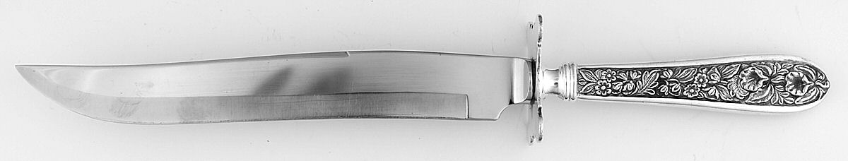 Corsage (Sterling, 1935, No Monogram) Small Steak Carving Knife with Stainless Blade by Kirk Stieff-1