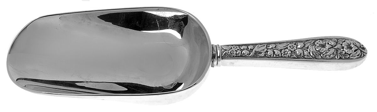 Corsage (Sterling, 1935, No Monogram) Ice Scoop with Silverplate Bowl by Kirk Stieff-1