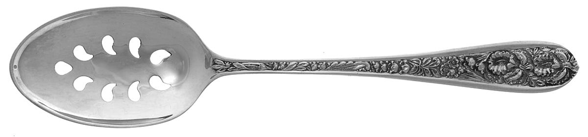 Corsage (Sterling, 1935, No Monogram) Pierced Tablespoon (Serving Spoon) CM by Kirk Stieff-1