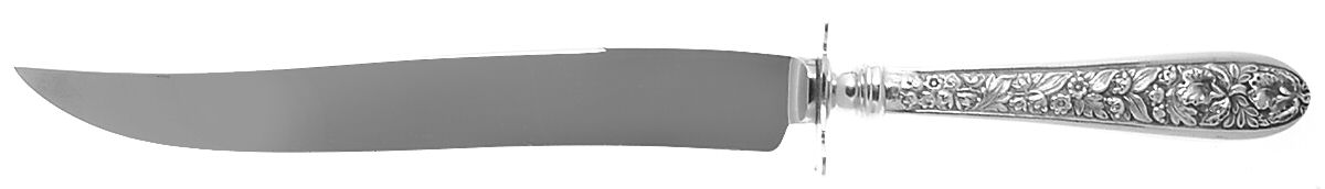 Corsage (Sterling, 1935, No Monogram) Large Stainless Blade Roast Carving Knife by Kirk Stieff-1