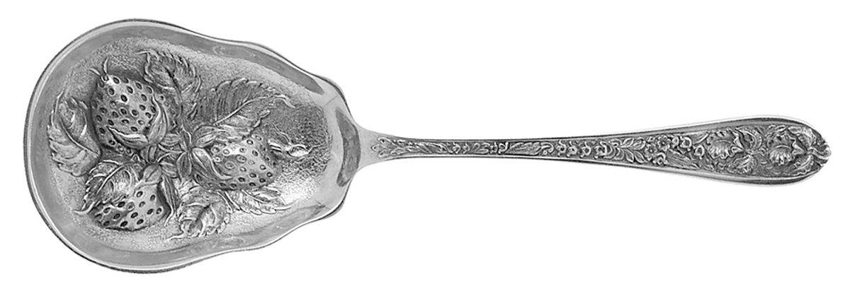 Corsage (Sterling, 1935, No Monogram) Small Chased Berry Spoon-3 Berries by Kirk Stieff-1