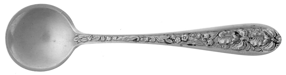Corsage (Sterling, 1935, No Monogram) Individual Salt Spoon by Kirk Stieff-1