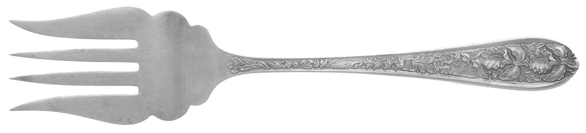 Corsage (Sterling, 1935, No Monogram) Small Solid Cold Meat Serving Fork by Kirk Stieff-1