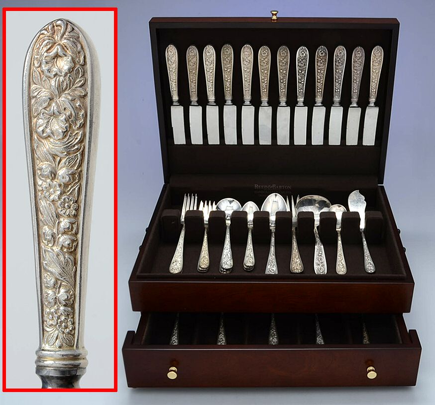 Corsage (Sterling, 1935, No Monogram) 91 Piece Set by Kirk Stieff-1
