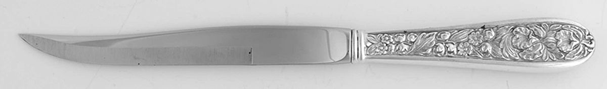 Corsage (Sterling, 1935, No Monogram) Individual Steak Knife Hollow Handle by Kirk Stieff-1