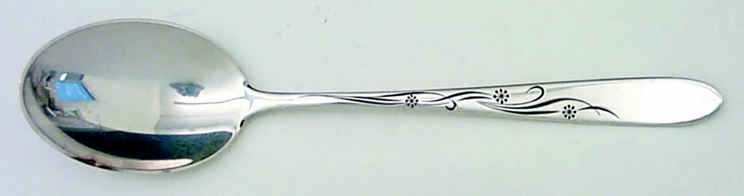 Cynthia-Engraved (Sterling, 1957) Dessert/Oval Soup Spoon by Kirk Stieff-1