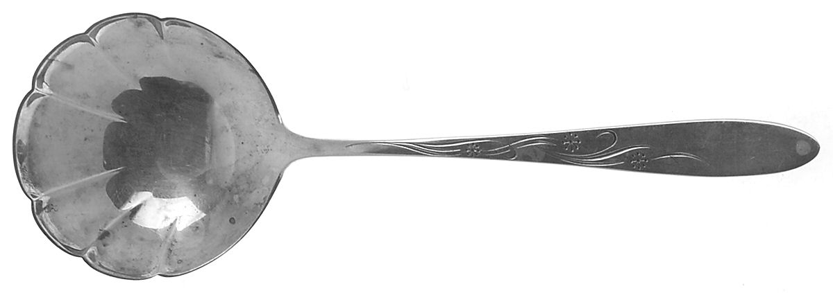 Cynthia-Engraved (Sterling, 1957) Small Solid Berry/Casserole Spoon by Kirk Stieff-1