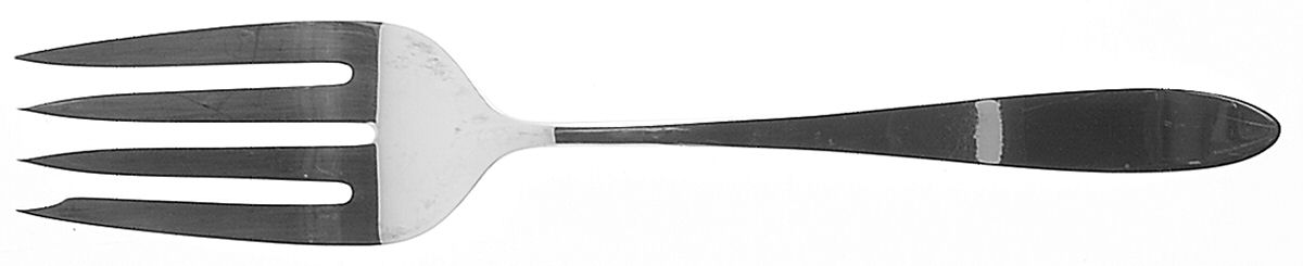 Cynthia-Plain (Sterling, 1957) Medium Solid Cold Meat Serving Fork by Kirk Stieff-1