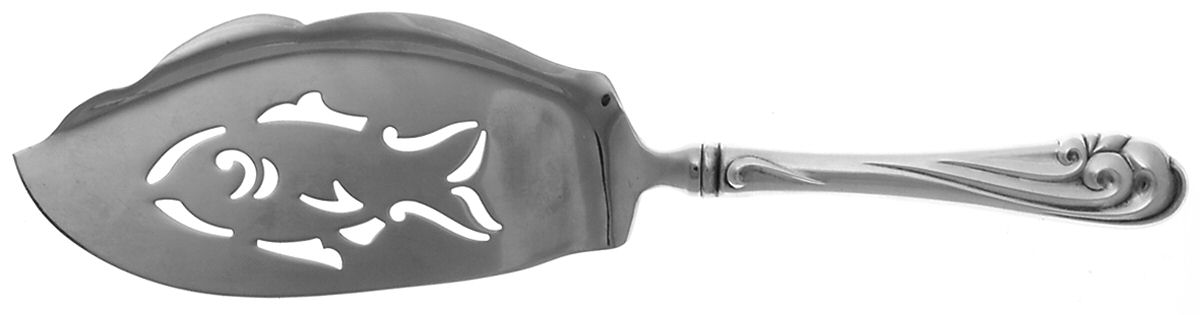 Dancing Surf (Sterling, 1986) Fish Server, Stainless Blade with Pierced Bowl by Kirk Stieff-1