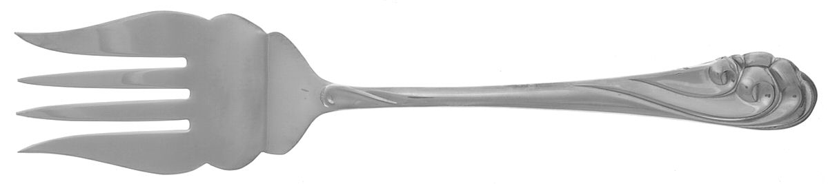 Dancing Surf (Sterling, 1986) Medium Solid Cold Meat Serving Fork by Kirk Stieff-1