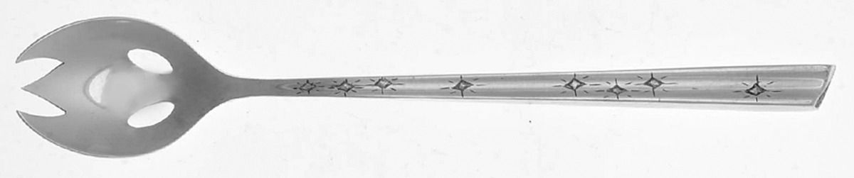 Diamond Star (Sterling, 1958) Pierced Bowl Short Handle Olive Spoon by Kirk Stieff-1