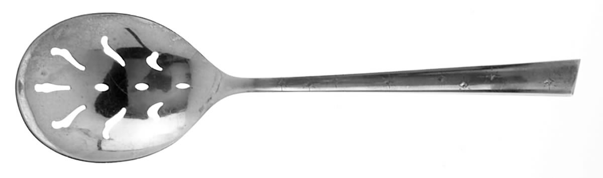 Diamond Star (Sterling, 1958) Pierced Solid Serving Spoon by Kirk Stieff-1