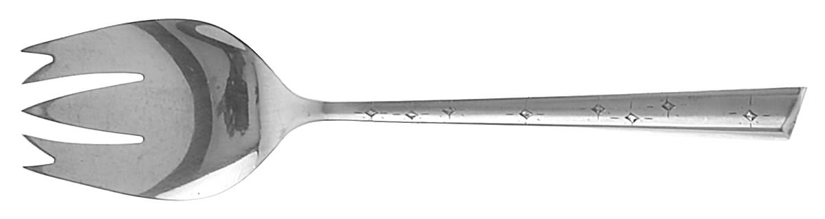 Diamond Star (Sterling, 1958) Medium Solid Cold Meat Serving Fork by Kirk Stieff-1