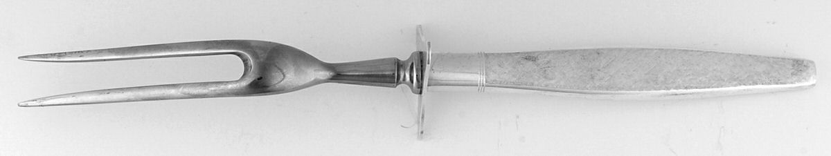 Florentine (Sterling, 1962) Small Carving Fork W/Sterling Guard by Kirk Stieff-1