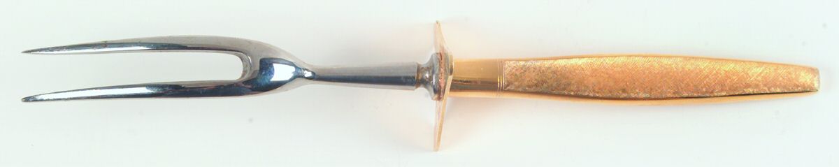 Florentine Golden (Sterling, 1962) Large Stainless-Prong Roast Carving Fork by Kirk Stieff-1