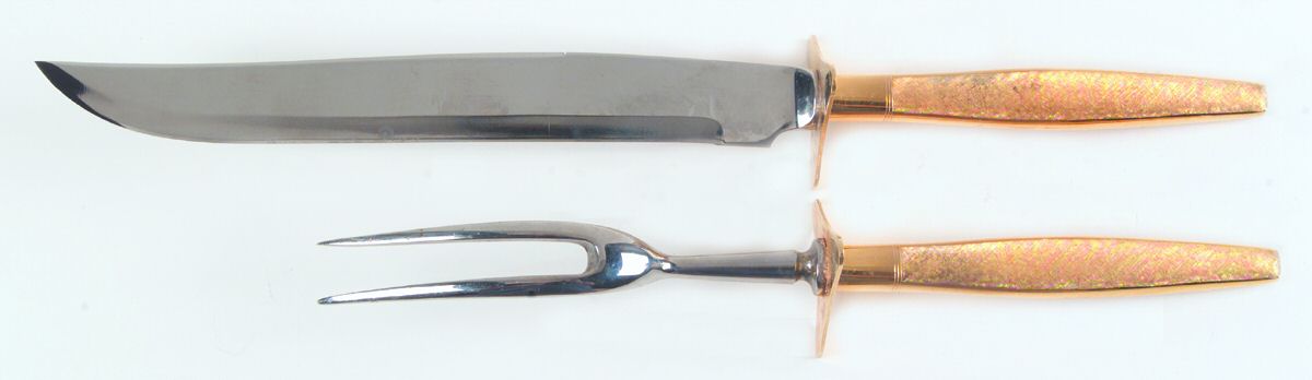 Florentine Golden (Sterling, 1962) (2 Pc)Carving Set-Lg Stnbl/Roast w/Sterling Guard by Kirk Stieff-1