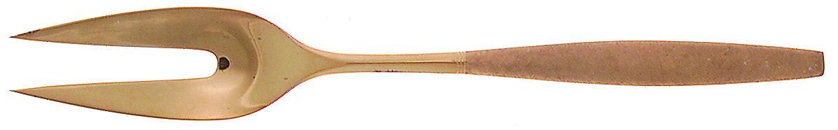 Florentine Golden (Sterling, 1962) Medium Solid Cold Meat Serving Fork by Kirk Stieff-1