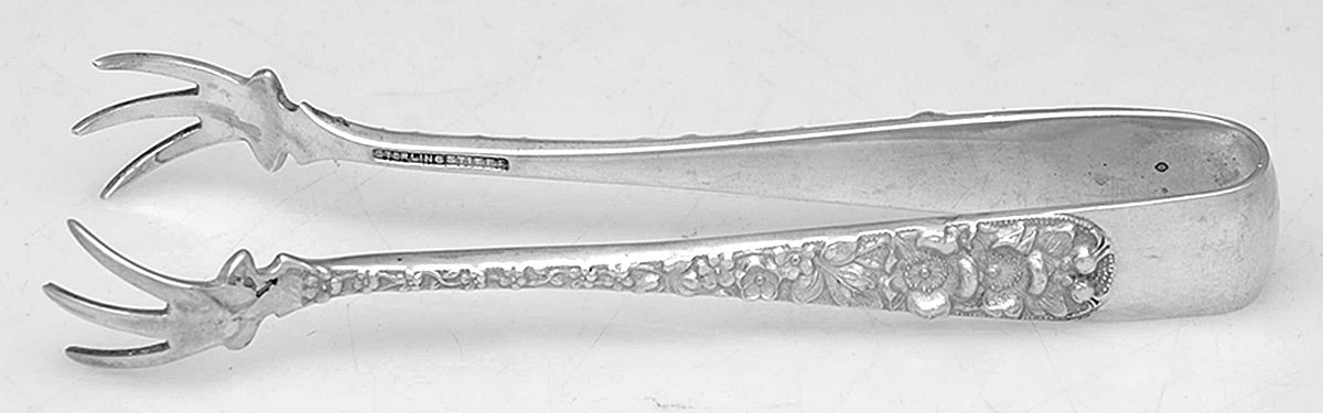 Forget-Me-Not (Sterling, 1910) Small Sugar Tongs by Kirk Stieff-1