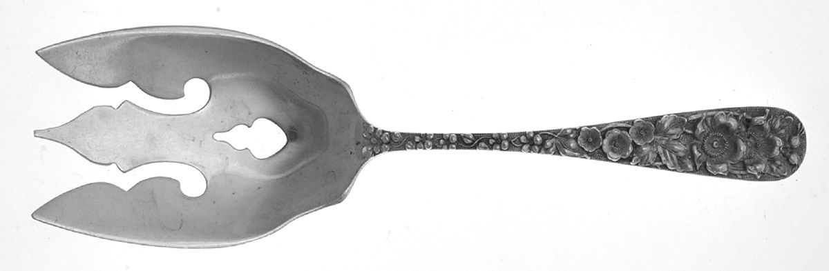 Forget-Me-Not (Sterling, 1910) Solid Salad Serving Fork by Kirk Stieff-1