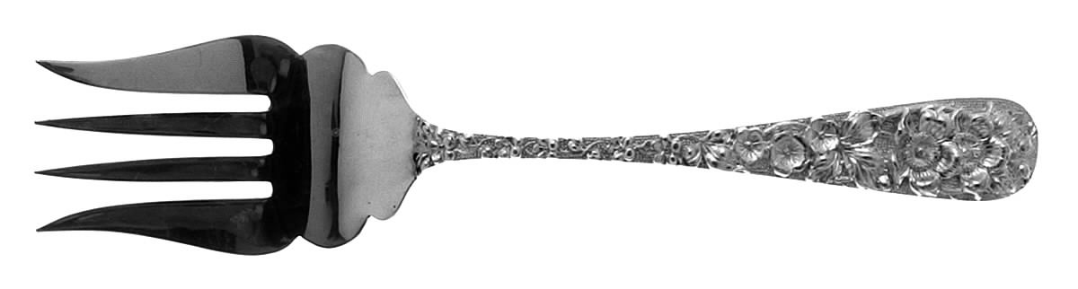 Forget-Me-Not (Sterling, 1910) Small Solid Cold Meat Serving Fork by Kirk Stieff-1